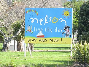 Welcome to Nelson sign