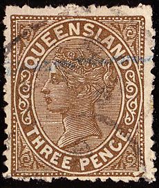 1890 3d brown Queensland used Yv53 SG192