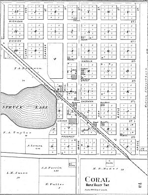 1897 cadastral map of Coral, Michigan