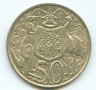 1966 australian 50 cent piece circular