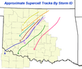 1999 Oklahoma tornado outbreak supercell tracks