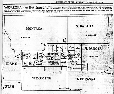 Absaroka map from contemporary newspaper