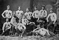Andover football team in 1883 posing for group photo in Phillipian