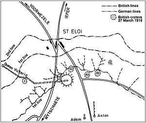Battle of Messines 1917 mine plan - St Eloi