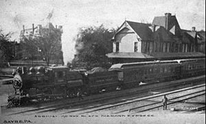 Black Diamond Express at Sayre Pa. pre 1907