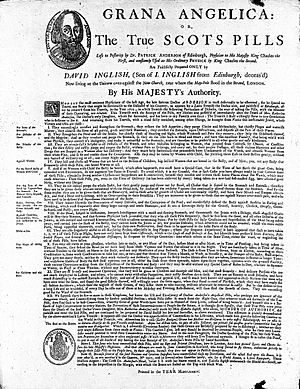 Broadsheet, text advertising 'Grana angelica' Wellcome L0000653