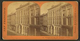 Building of the San Francisco Savings and Loan Society - Clay Street, from Robert N. Dennis collection of stereoscopic views