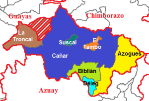 Cantons of Cañar Province