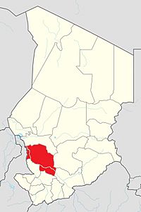 Map of Chad showing Chari-Baguirmi.