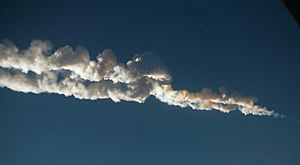 Chelyabinsk meteor trace 15-02-2013