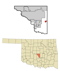 Location of Etowah, Oklahoma.