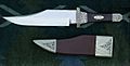 Coffin handle bowie knife