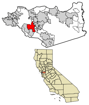 Location of Lafayette in Contra Costa County, California
