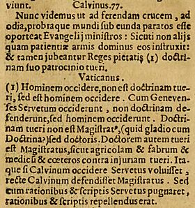 Contra libellum Calvini in quo ostendere conatur haereticos jure gladij coercendos esse (1612) (page 85 crop)