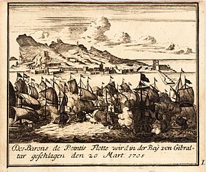 Decorative scenes of the War of the Spanish Succession - Gibraltar, 1705