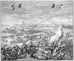 Engraving of the battle of Poltava