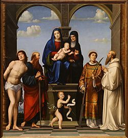 Francesco francia, madonna col bambino, sant'anna e altri santi, 1511-17 ca. 03