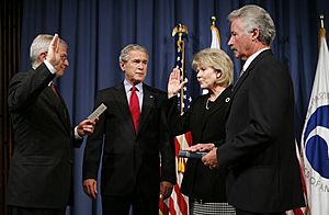 George W. Bush attends swearing-in of Mary Peters