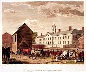 Goal in Walnut Street Philadelphia Birch's views plate 24 (cropped)