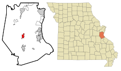 Location of Hillsboro, Missouri