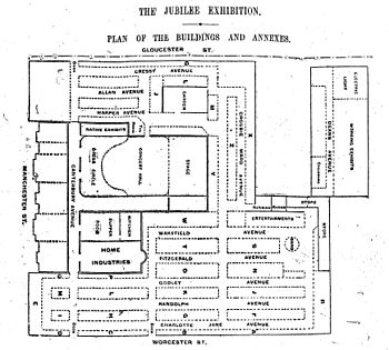 Jubilee exhibition plan, 1900