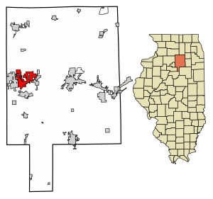 Location of LaSalle in LaSalle County, Illinois.