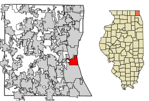 Location of Lake Bluff in Lake County, Illinois.