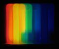 Light dispersion of a compact fluorescent lamp seen through an Amici direct-vision prism PNr°0114