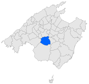 Map of Algaida in Mallorca