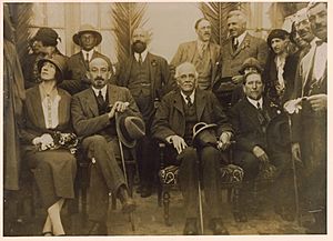 Lord Balfour in Biyamina with Vera and Chaim Weizmann, Nachum Sokolov and otehrs, 1925