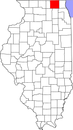 Map of Illinois highlighting McHenry County