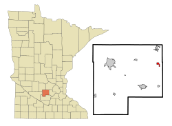 Location of Lester Prairiewithin McLeod County, Minnesota
