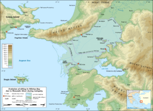 Miletus Bay silting evolution map-en