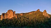 Nimbin Rocks close up in the morning sun in the Northern Rivers of NSW Australia