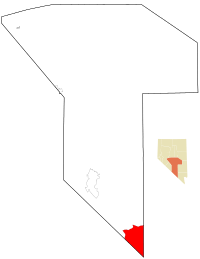 Location of Pahrump in Nye County