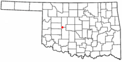Location of Hydro, Oklahoma