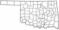 Location of Milburn, Oklahoma