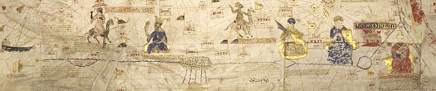 Palolus river (Senegal-Niger) in 1413 Mecia de Viladestes map