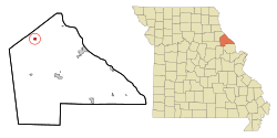 Location of Frankford, Missouri