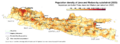 Population density map of Java and Madura by subdistrict (kelurahan) (2022)