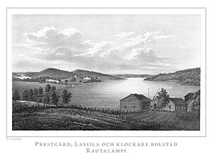 Prestgård, Lassila och klockare bolstad (Rautalampi) - Pehr Adolf Kruskopf - Finland framställdt i teckningar - 101