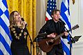 Rita Wilson and her band perform at a Greek Independence Day reception, Wednesday, March 29, 2023, in the East Room of the White House - P20230329CS-0621