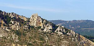 Ruines du chateau de Crussol depuis Valence - 2014-09-27- P1940399