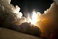 STS-130 exhaust cloud engulfs Launch Pad 39A