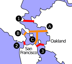 San Francisco Bay bridges Tomasini