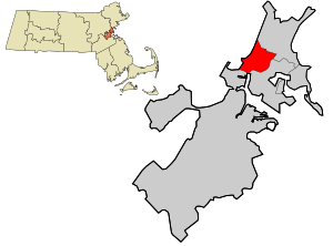Location in Suffolk County and the state of Massachusetts