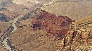 Temple Butte, aerial from north