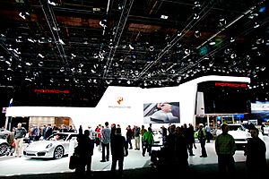 The Porsche exhibit stand at the 2012 NAIAS