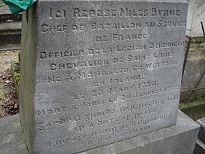 The grave of Myles Byrne in Montmartre cemetery 
