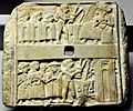 Wall plaque showing libation scene from Ur, Iraq, 2500 BCE. British Museum